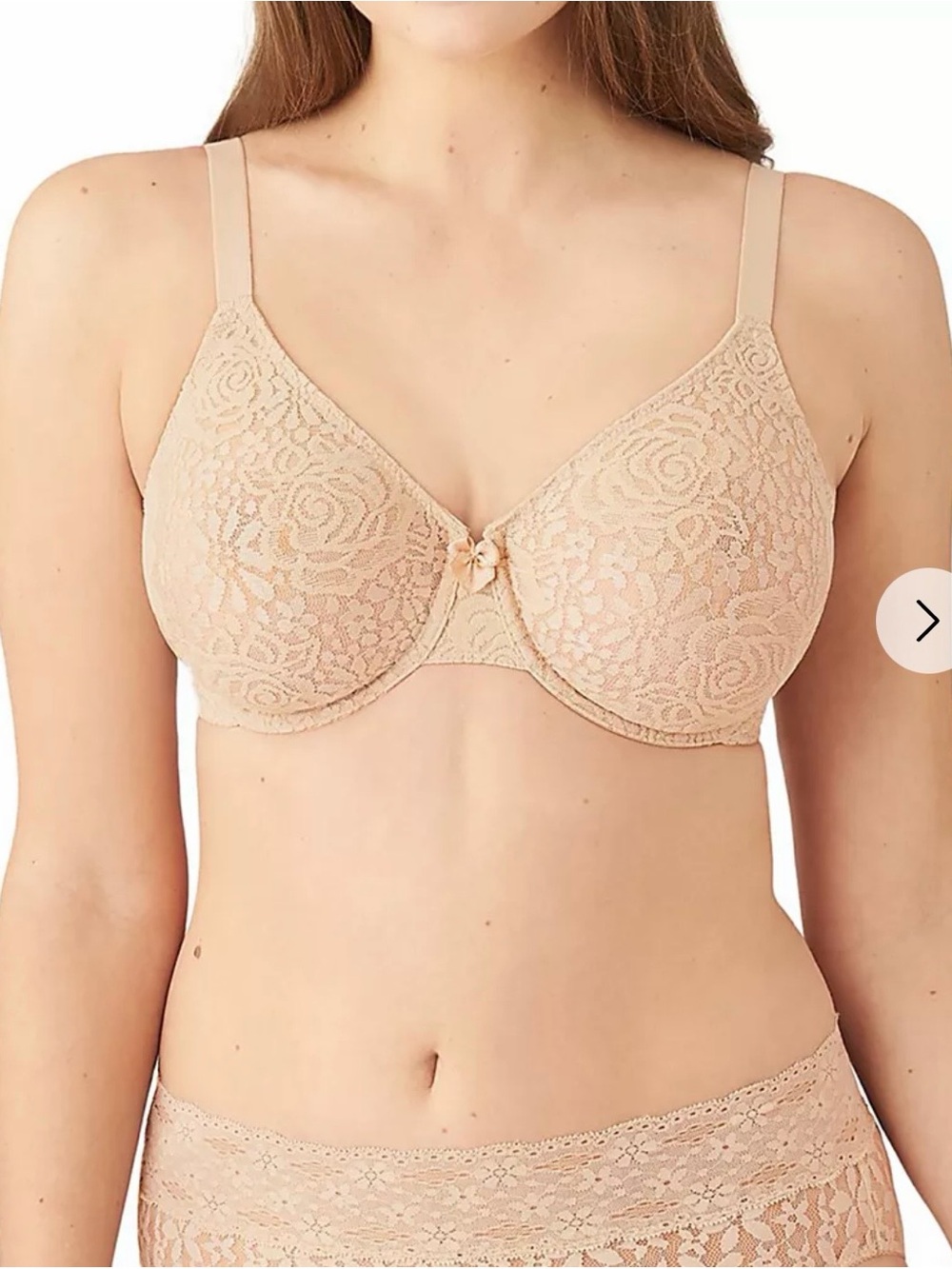 WACOAL Sand Halo Lace Unlined Underwire Bra Size 34DDD